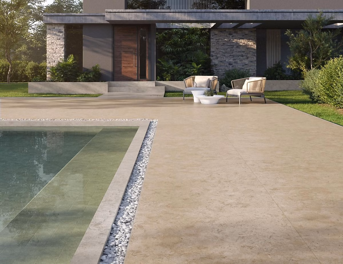 Carrelage sol et mur – Carrelage sol extérieur grès cérame antidérapant effet pierre Coral Stone l.90 X L.90 cm rectifié R11