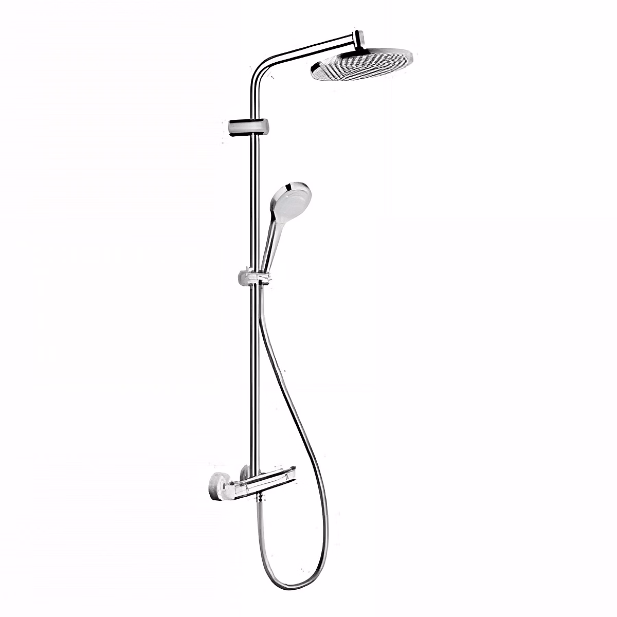 Colonne de douche Hansgrohe thermostatique chromée pour Kinemagic sérénité haute (mitigeur – douche pluie et douchette à main)