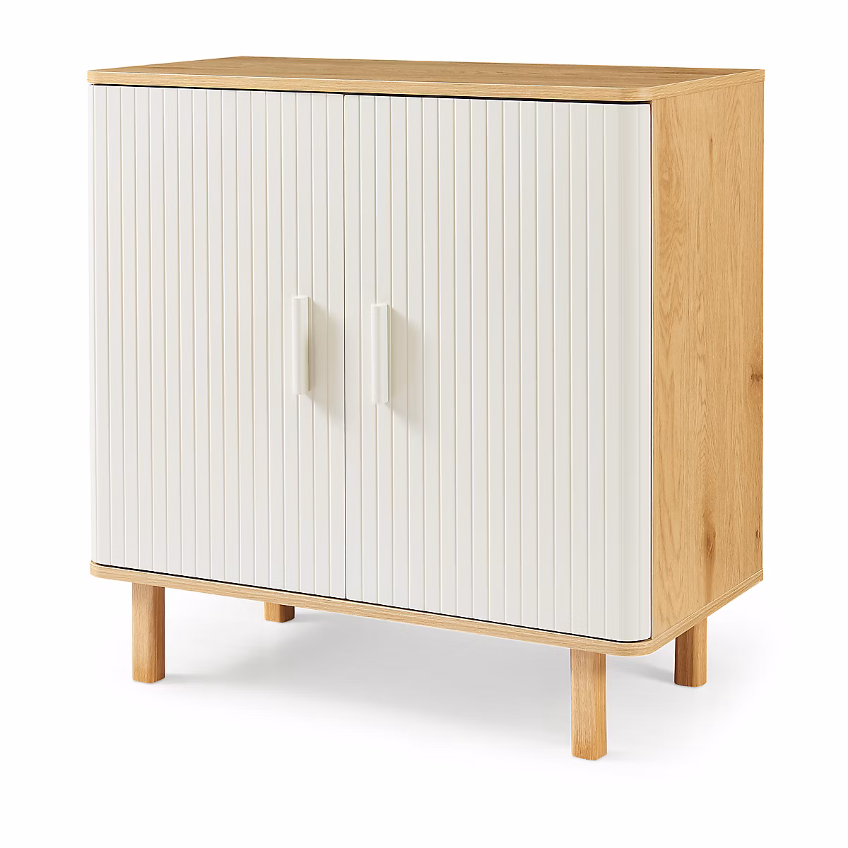 Buffet Ferrersp 80 × 80 × 40 cm effet chêne / couleur sable en.casa