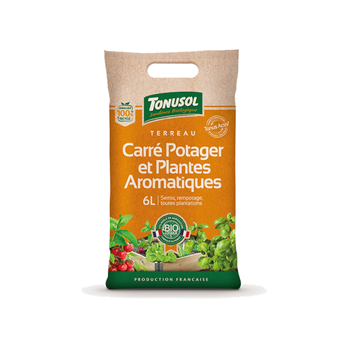 TERREAU CARRÉ POTAGER ET PLANTES AROMATIQUES TONUSOL® - 6L