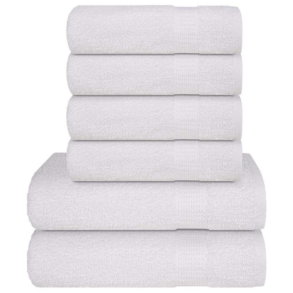 vidaXL Ensemble de serviettes FROGN 6 pcs blanc 360 g/m²