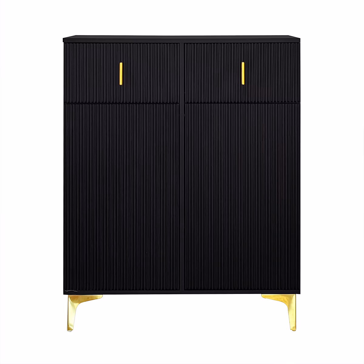 Buffet Haut Design Contemporain 2 Tiroirs et 2 Portes noir – Réf. QCKGDOJQM8150791060
