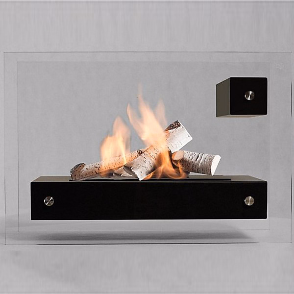 APO GLASS-B – Cheminée bio autoportante de différentes couleurs, Noir