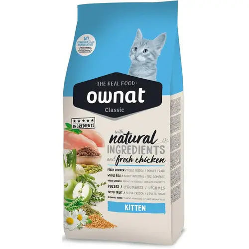 Choix nature：Croquette pour chaton Classic Ownat - 1,5 kg
