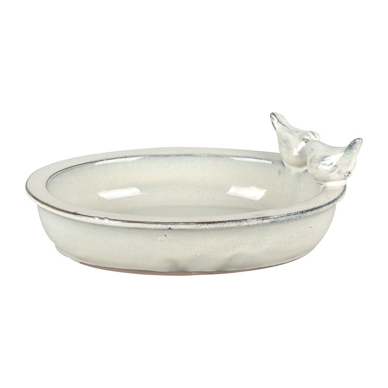Bain d'oiseaux ovale en céramique - Esschert Design