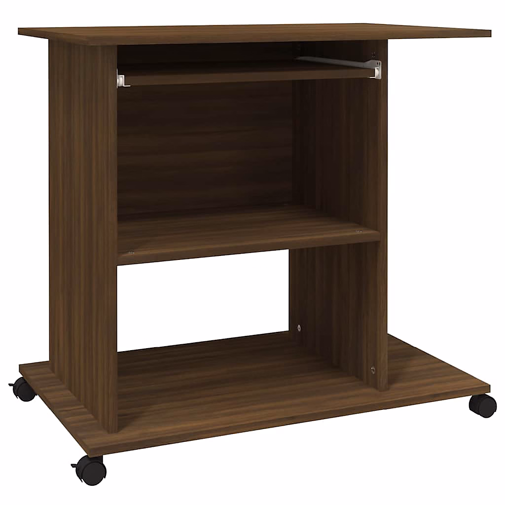 Bureau d'ordinateur Chêne marron 80 × 50 × 75 cm Bois d'ingénierie vidaXL