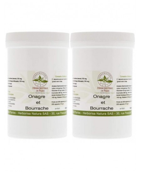Herboristerie de Paris - Huiles Bourrache Onagre - Lot de 2 X 220 capsules