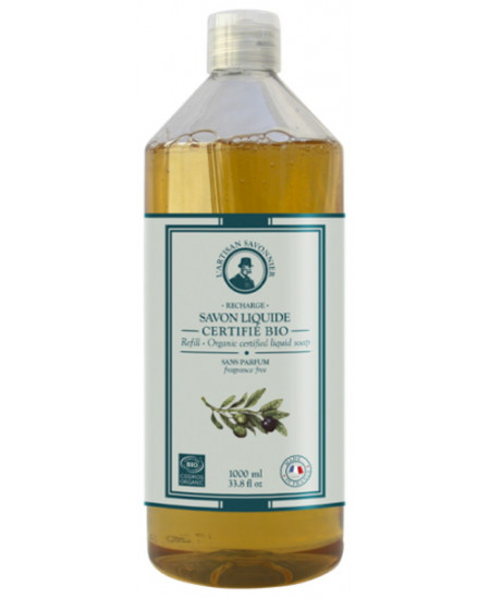 L'Artisan Savonnier Savon liquide certifié Bio sans parfum recharge 1 Litre