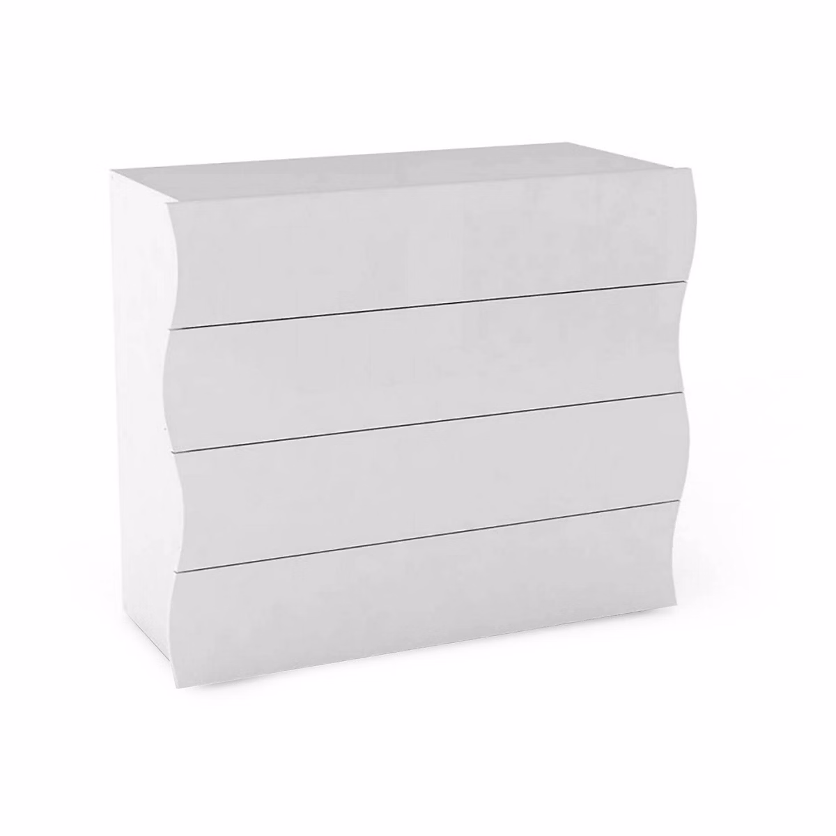 Commode Mattia – Commode 4 tiroirs, Commode de chambre, 100% Made in Italy, 98x40h82 cm, Blanc brillant