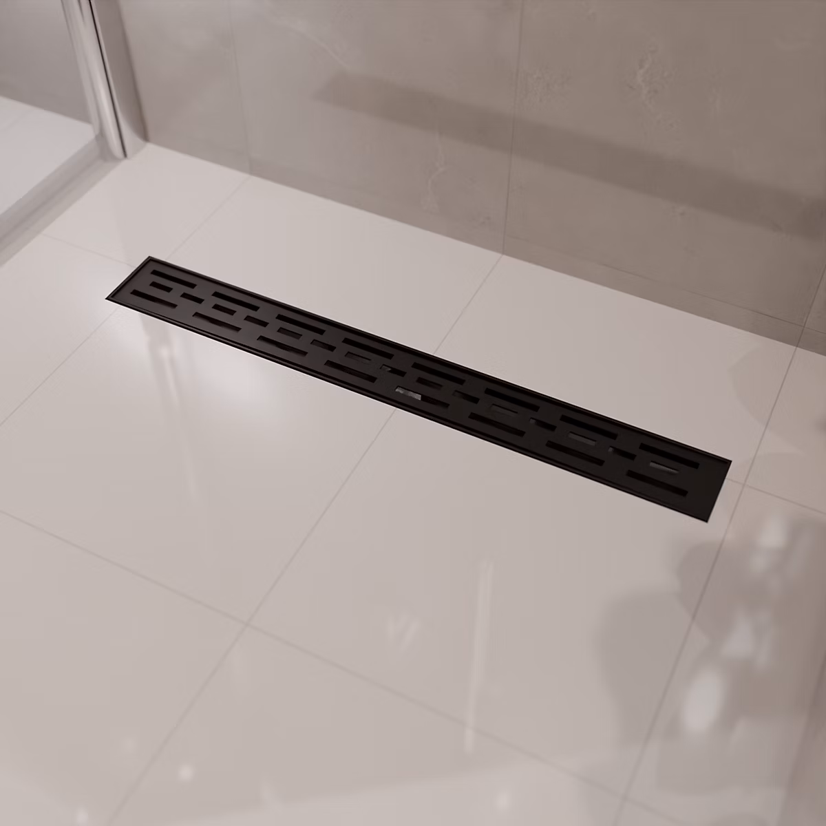 Caniveau De Douche Lomazoo Nilo – 70 Cm, Noir Mat