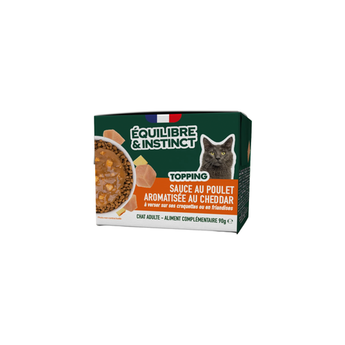 SAUCE AU POULET AROMATISÉE AU CHEDDAR POUR CHAT ÉQUILIBRE & INSTINCT® - 90G