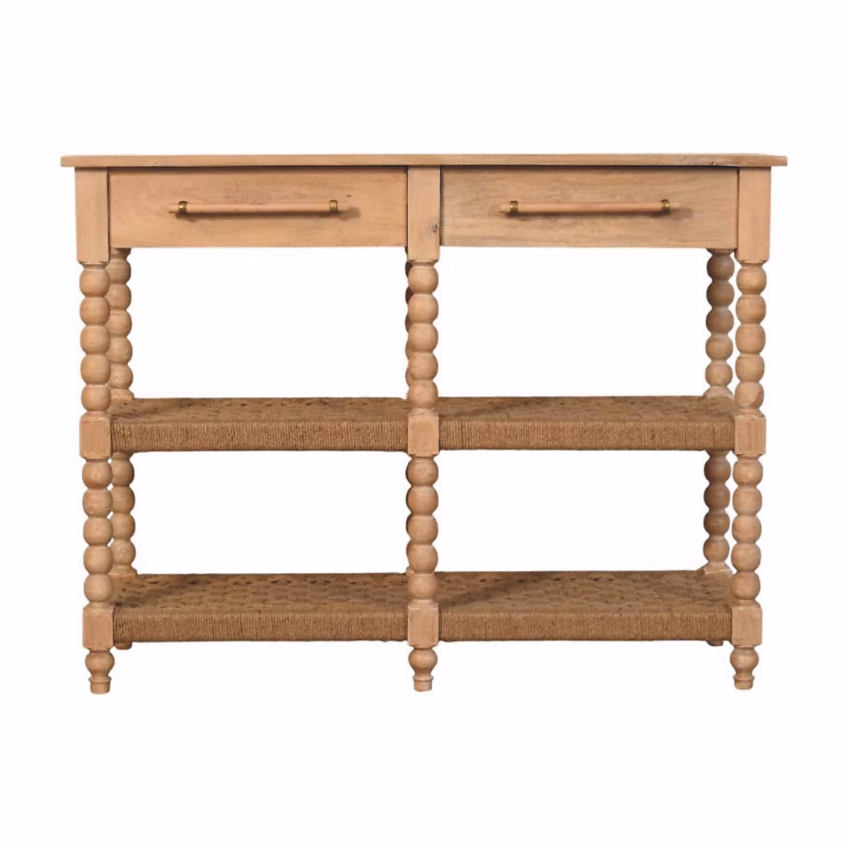 Meuble – Artisan Furniture Console Savoy Bobbin avec Étagères en Jute