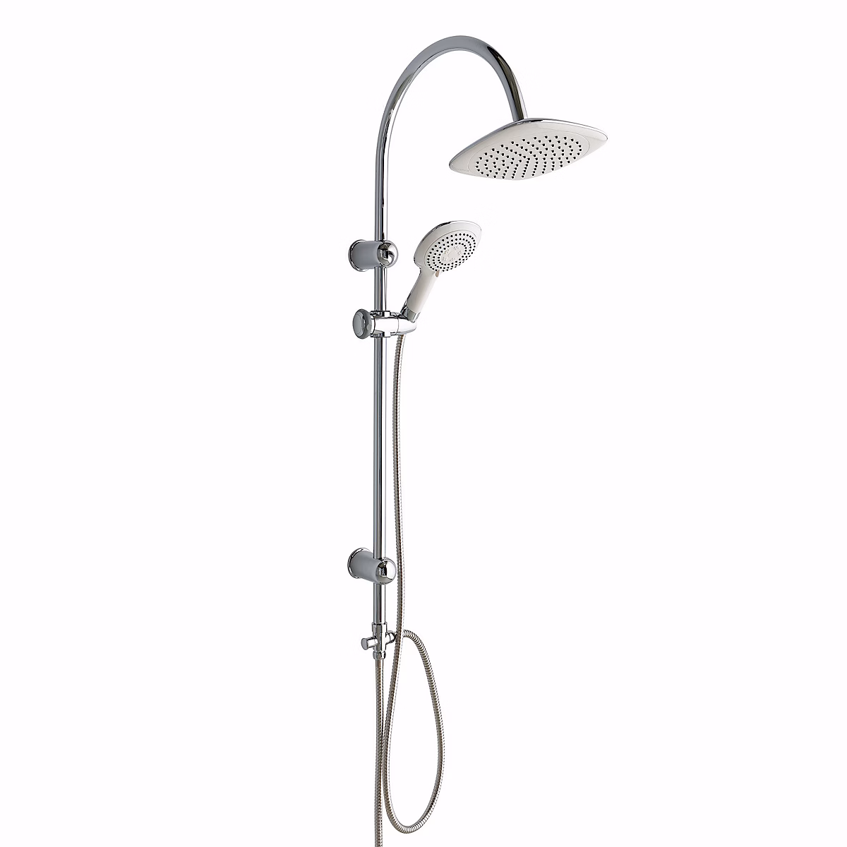 Colonne De Douche Avec Pommeau Fixe Et Douchette De Forme Carrée | Colonne de douche