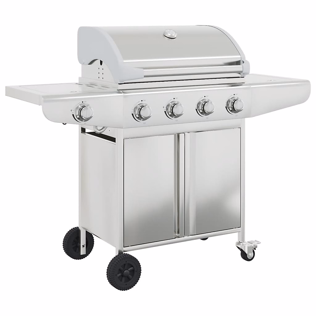 Barbecue à gaz avec 5 brûleurs argenté acier inoxydable vidaXL | Barbecue