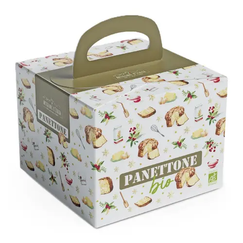 Facile à intégrer au jardin：Panettone traditionnel bio Artigiani d'Italia - 500 g dans une boîte en carton
