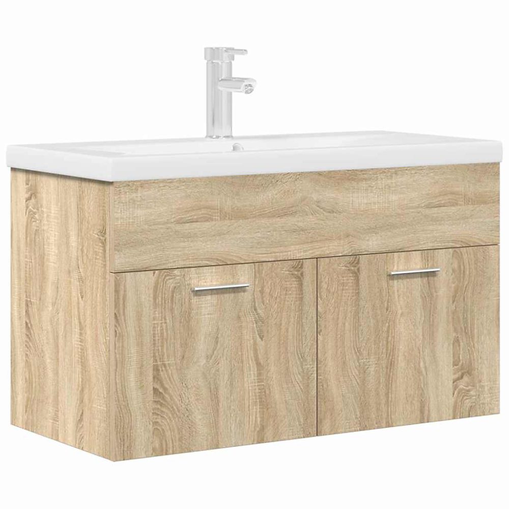 Armoire lavabo de salle de bain et vasque et robinet intégrés vidaXL – Réf. JNTTQPLKH8992451004