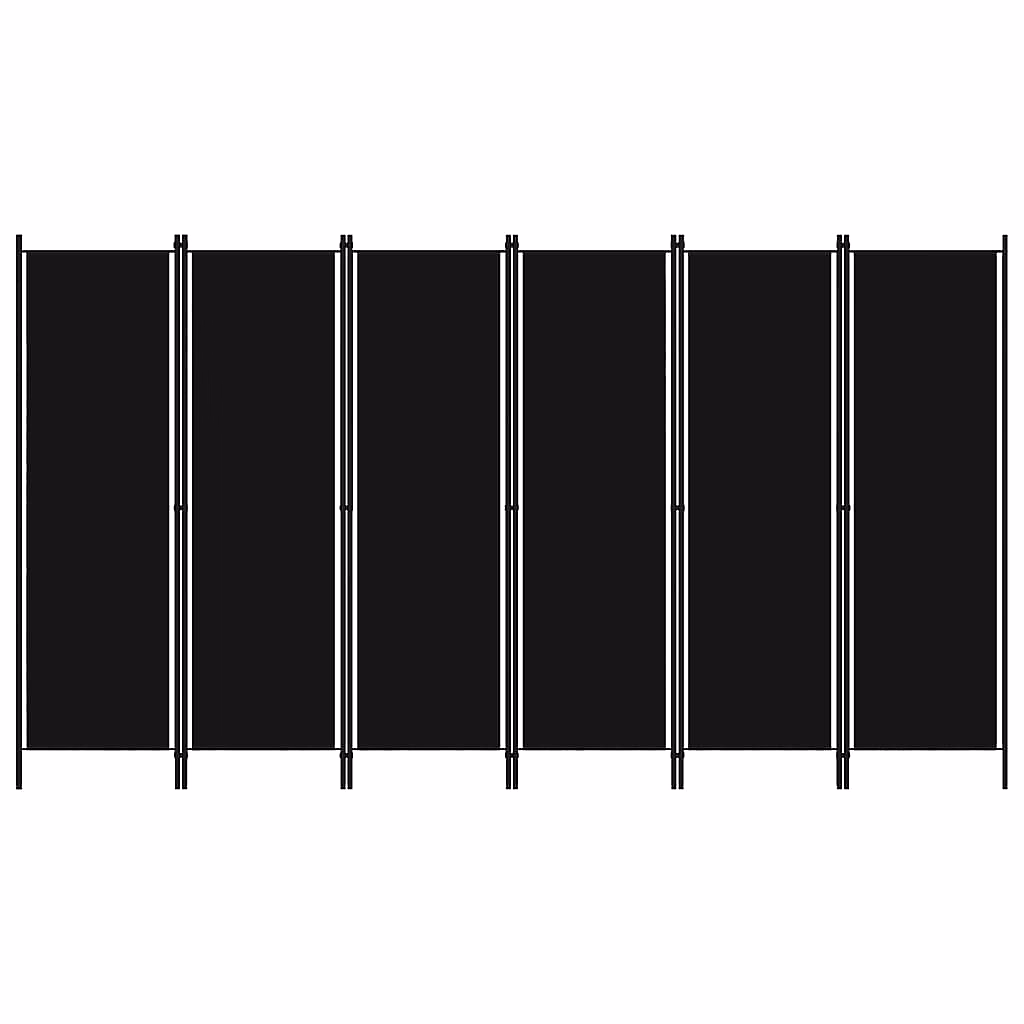 Cloison de séparation 6 panneaux Noir 300 × 180 cm vidaXL