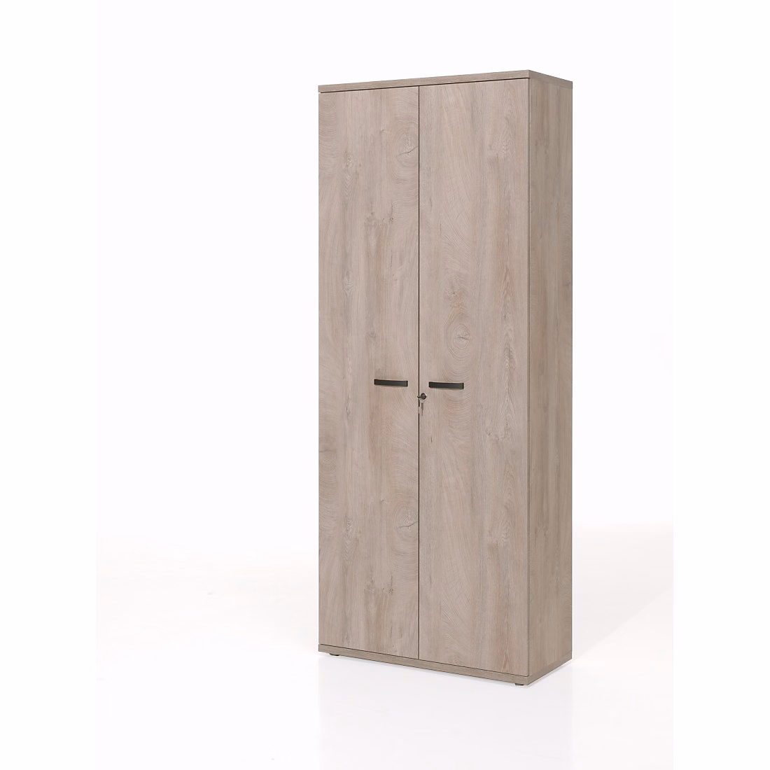 Rangement bureau – Armoire de bureau YUKON Meuble 2 portes et étagères Chene brut L90 x H222 x P40 cm