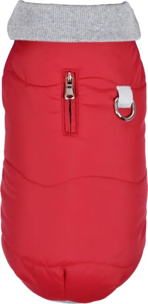 Votre jardin：Manteau pour chien coloris rouge doublé polaire Bobby Contraste - Taille 44L