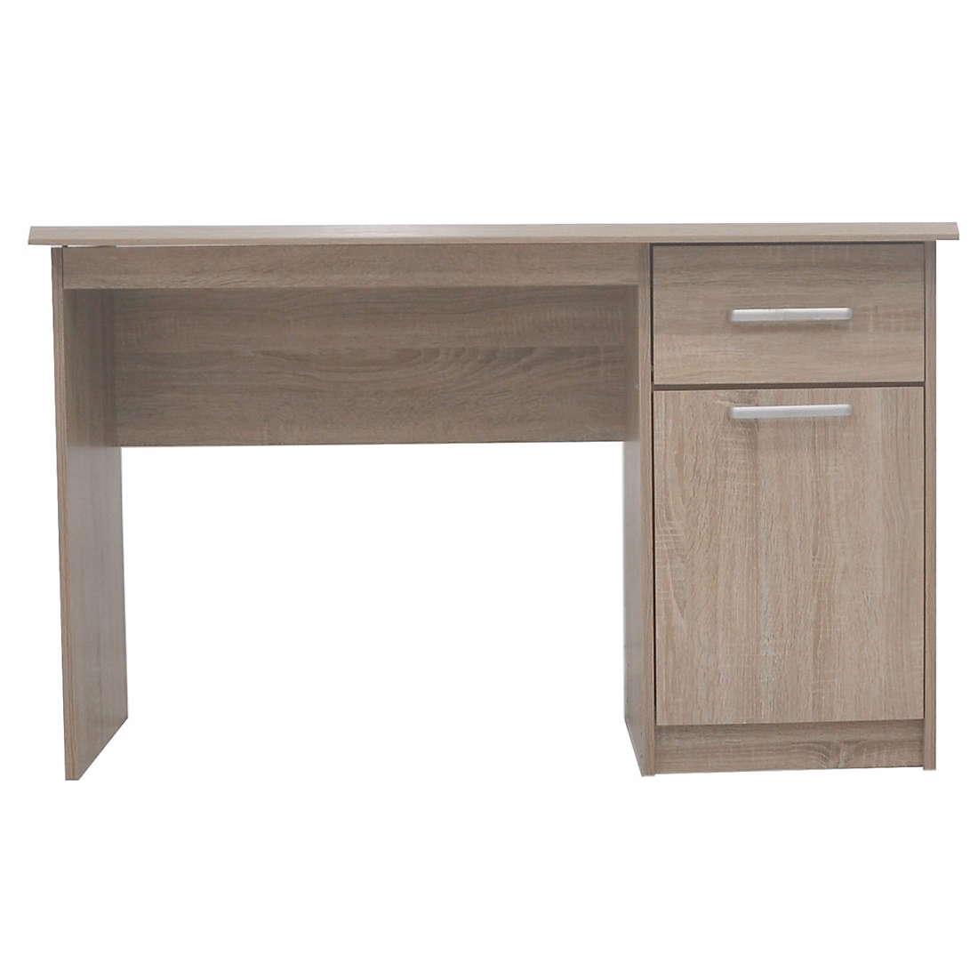 Bureau droit PRAGUE 1 tiroir – 1 porte Coloris chene sonoma Design fonctionnel