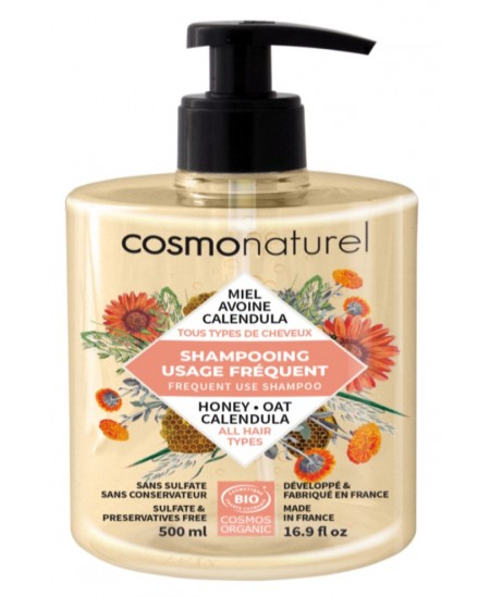 Cosmo Naturel Shampoing usage fréquent Miel Calendula Avoine 500ml