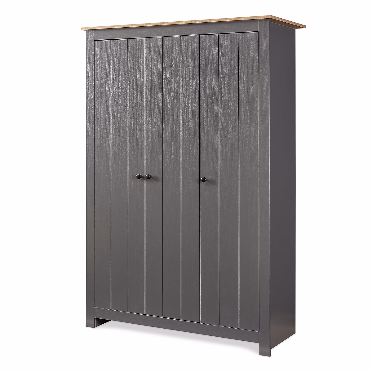 Armoire de chambre Vasand 175 × 120 × 52 gris / effet chêne en.casa