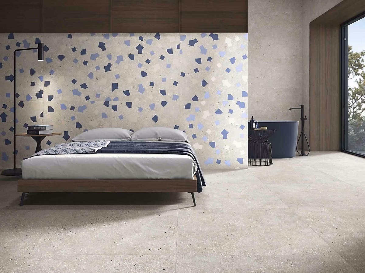 Carrelage Effet Terrazzo RICETTA 90x90 Rectifié Grigio – Les Carreaux de Jean