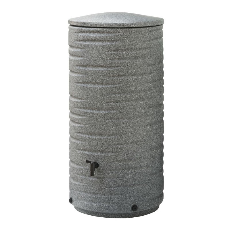 Récupérateur eau de pluie cylindrique 290L gris granit