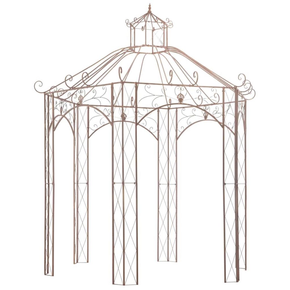 VIDAXL Pavillon de jardin marron antique 3 m fer