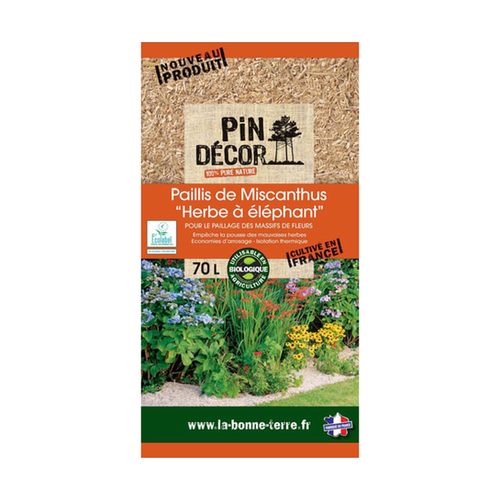 PAILLIS DE MISCANTHUS 'HERBE À ÉLÉPHANT' PIN DÉCOR® - 70L