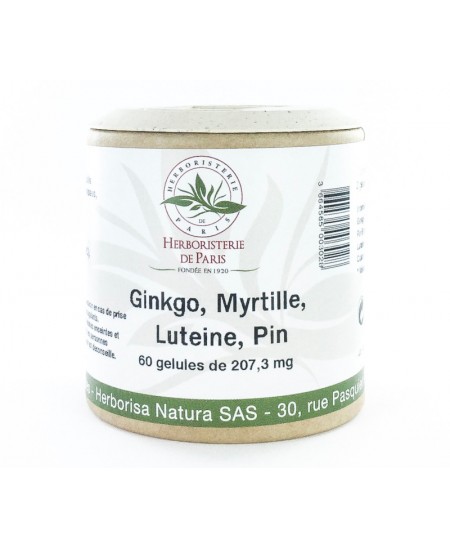 Herboristerie de Paris - Ginkgo Myrtille lutéine - Vision Plus - 60 Gélules