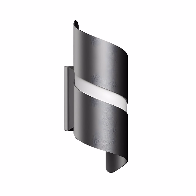 Applique Murale 10W CCT NOIRE IP65 Torsadée – 3000K/4000K/6500K, SILAMP