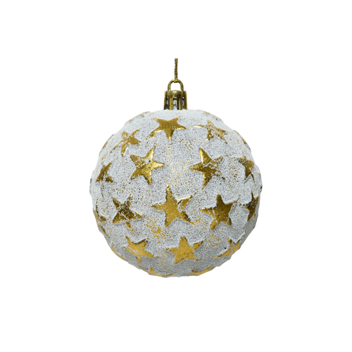 BOULE INCASSABLE OR ANTIQUE AVEC ÉTOILES - ∅8CM