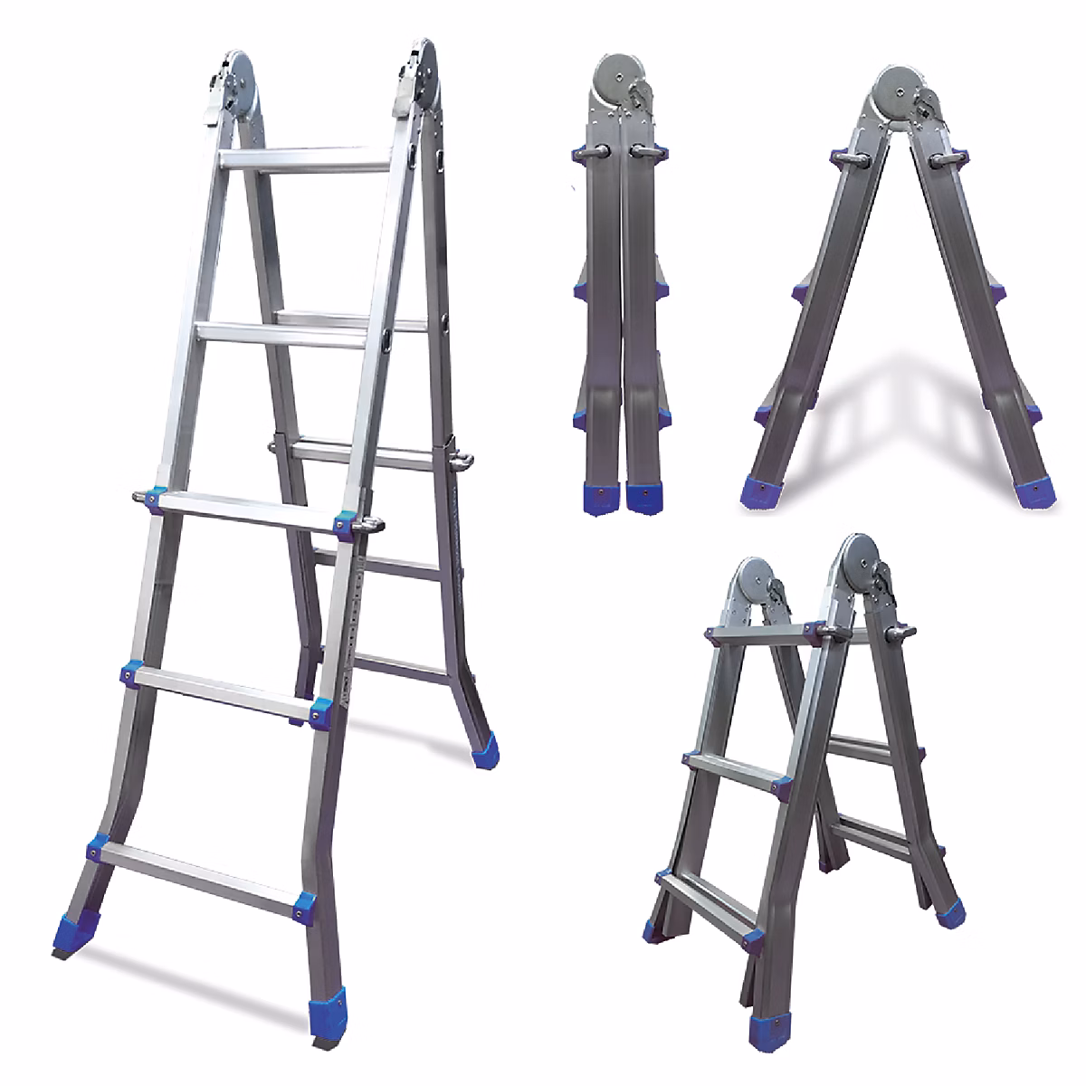 Échelle Mini Géante 4x3 Marches | Pliable – Multi – Position – Aluminium Pro – Robuste & Sécurisée – Certification 150 kg – EN131