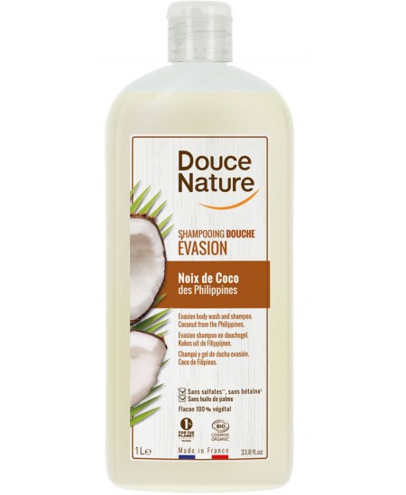 Douce Nature - Shampooing Douche Evasion Noix de Coco des Philippines - 1 L