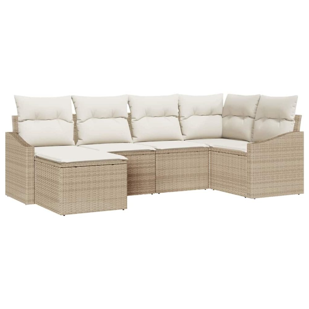 vidaXL Ensemble de salle à manger pour jardin 6 pc Beige et crème