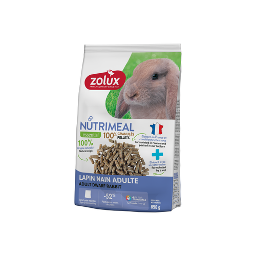 ALIMENTS POUR LAPIN NAIN ADULTE 'NUTRIMEAL ESSENTIEL' ZOLUX® - 850G