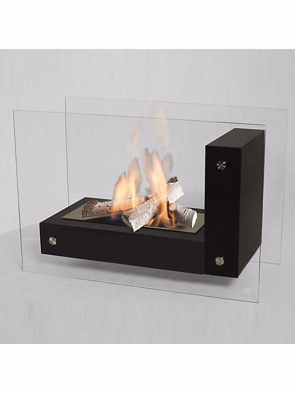 APO L GLASS | Cheminée bio autoportante de différentes couleurs – Noir