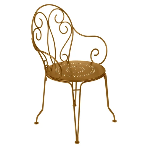 Le compagnon du jardin：Fauteuil Montmartre coloris marron en acier Fermob - 56 x 48 cm