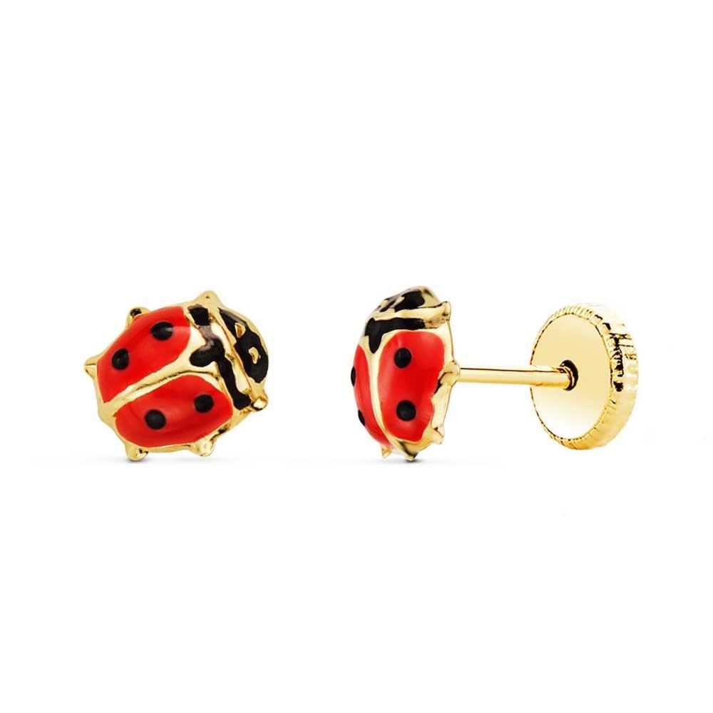 L'ATELIER D'AZUR Boucles d'Oreilles Or 18 Carats 750/000 Jaune - Coccinelles