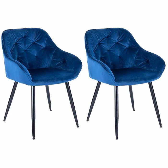 CLP-Lot de 2 chaises de salle à manger Cassis en Velours-Array