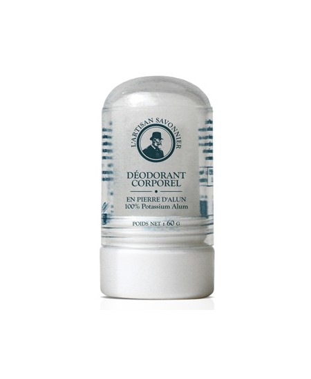 L'artisan Savonnier Hygiène - Déodorant corporel Pierre D'Alun mixte naturelle - 60 gr