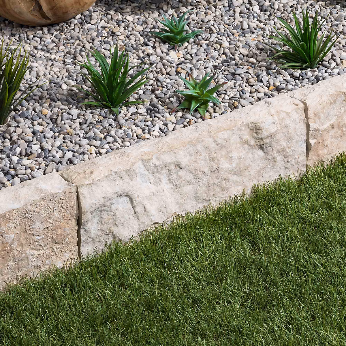Bordure de jardin Pierre Saint Laurent Beige 50 × 15 × 7 cm (à l'unité) – RO'MA NATURE