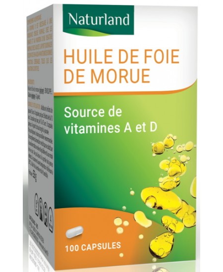 Naturland - Huile de Foie de Morue - 100 Végécaps