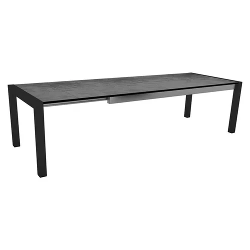 Une solution adaptée au jardin：Table extérieure coloris gris en aluminium Stern - 214 x 254 x 294 x 100 cm