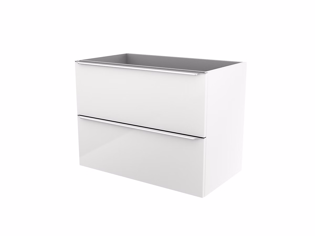 Meuble sous vasque suspendu l.80 x H.60 x P.45 cm – blanc brillant, GoodHome Imandra