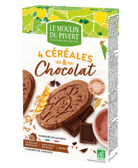 Le Moulin Du Pivert - P'tit déj Céréales et Chocolat - 190 gr