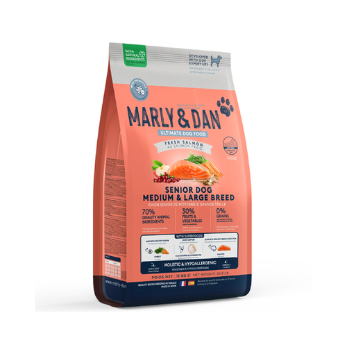 CROQUETTES CHIEN MARLY & DAN® - SENIOR MOYENNE/GRANDE RACE - 12KG