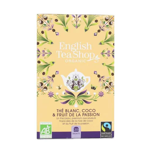 Une idée pratique pour le jardin：Thé blanc bio coco et fruit de la passion English Tea Shop - 20 sachets
