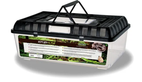 Utile dehors:Terrarium en plastique coloris noir Reptile Planet Repti Box Flat - Taille XL 42 x 26 x 16 cm